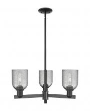 Innovations Lighting 716-3CR-BK-G257 - Caledonia - 3 Light - 27 inch - Matte Black - Stem hung - Flush Mount