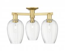 Innovations Lighting 716-3F-SG-G457-6CL - Preston - 3 Light - 6 inch - Satin Gold - Semi-Flush Mount