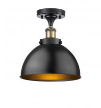 Innovations Lighting 916-1C-BAB-MFD-10-BK-LED - Derby - 1 Light - 10 inch - Black Antique Brass - Semi-Flush Mount