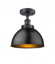 Innovations Lighting 916-1C-BK-MFD-10-BK-LED - Derby - 1 Light - 10 inch - Matte Black - Semi-Flush Mount