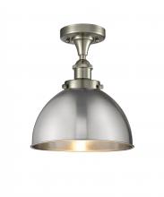 Innovations Lighting 916-1C-SN-MFD-10-SN-LED - Derby - 1 Light - 10 inch - Brushed Satin Nickel - Semi-Flush Mount