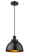 Innovations Lighting 916-1P-BK-MFD-10-BK-LED - Derby - 1 Light - 10 inch - Matte Black - Cord hung - Mini Pendant