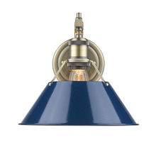 Golden 3306-1W AB-NVY - Orwell 1-Light Wall Sconce in Aged Brass with Matte Navy