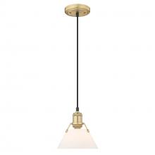 Golden 3306-S BCB-OP - Orwell 7.5" Wide Small Pendant in Brushed Champagne Bronze with Opal Glass
