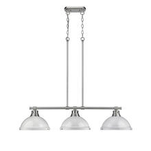Golden 3602-3LP PW-WH - Duncan Small Pendant with Rod in Rubbed Bronze with Black