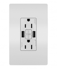 Legrand Radiant 1597TRUSBAAWC4 - radiant? Tamper-Resistant 15A Duplex Self-Test GFCI Receptacles with SafeLock? Protection, USB Type